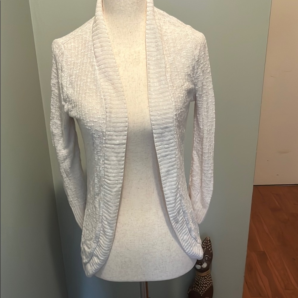 Mossimo Supply Co White Textured Knit Cardigan